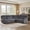Dark Gray, variant on Ebello Manual Reclining Sectional Sofa, Soft Fabric Corner Sectional Couch with Storage Console & Cup Holders for Living Room, Dark Gray