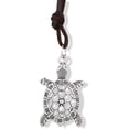 thumbnail image 1 of EPJ Turtle Silver Coloured on Leather Rope Necklace, 1 of 2