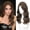 Chestnut Brown, variant on Ombre Brown Wigs for Women 18 Inch Middle Part Medium Length Short Curly Wavy Wigs, Synthetic Hair Womens Wigs for Daily Party/Halloween Use(18inch,Ombre Brown)