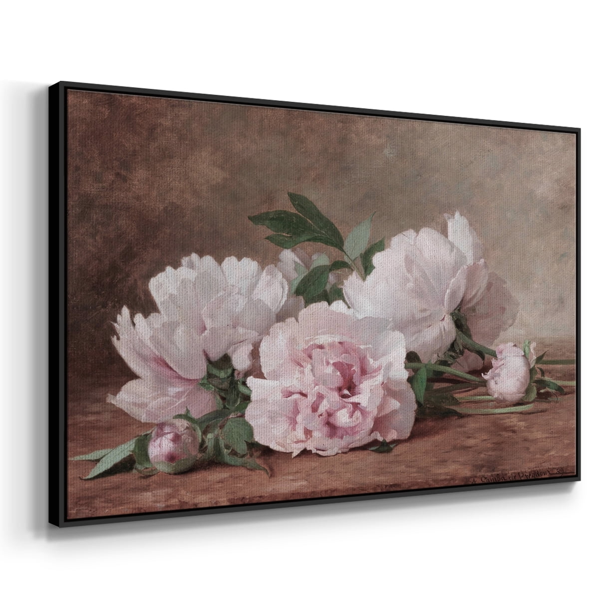 Vintage Botanical Print-XXXVI By Wexford Home Framed in Black Wood Gallery Wrapped Canvas 25 in. x 37 in.