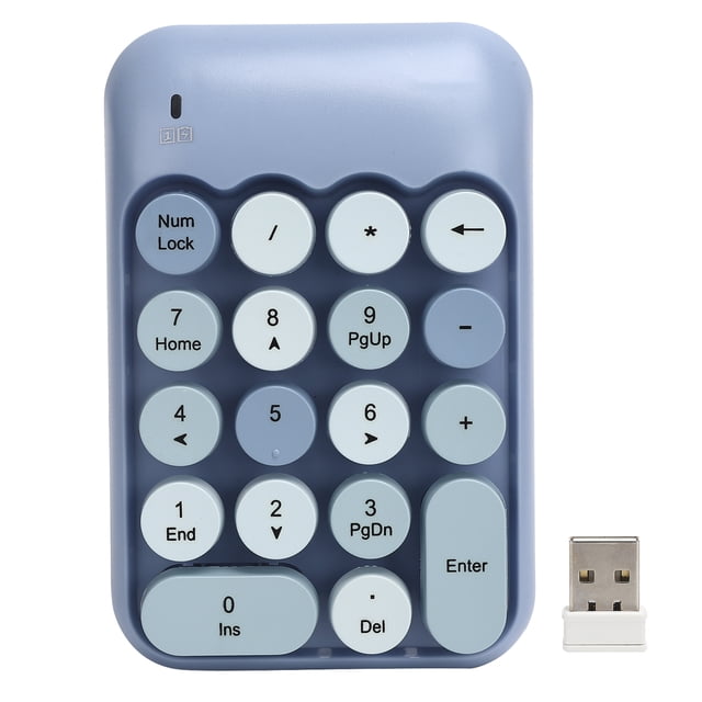 2.4G 18 Teclas Teclado Numérico Mecánico Inalámbrico Portátil Accesorio De Computadora De Escritorio Azul