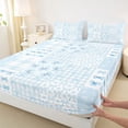 thumbnail image 3 of Homewish Blue Bow-tie Kids Bed Sheets, Buffalo Ribbon Bowknot King Sheets, Cartoon Princess Bow Sheet Set, 4pcs, 3 of 7
