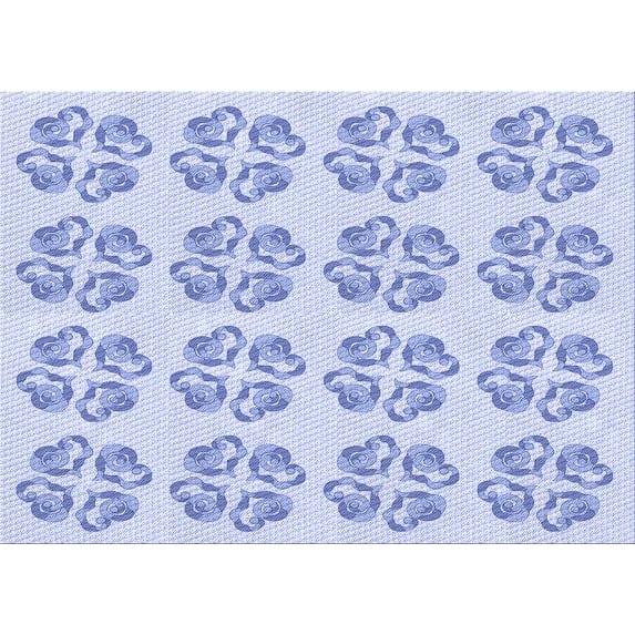 Ahgly Company Indoor Rectangle Patterned Lavender Blue Area Rugs, 7' x 9'