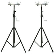 (2) DJ Pro Lighting 10 Foot Crank Light Stand & (2) Square Truss T-Bar Adapter