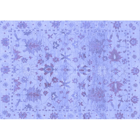 Ahgly Company Indoor Rectangle Oriental Blue Traditional Area Rugs, 2' x 3'