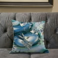 thumbnail image 5 of Amrita Sen Curious Humming Bird Throw Pillow in White Blue 16x16, 5 of 5