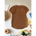 thumbnail image 3 of Baby Knitted Short Sleeve Romper Cable Sleeves Snap Bottom, 3 of 3