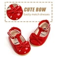 thumbnail image 2 of Baby Girls Mary Jane Flats with Bownot Non Slip Soft Sole PU Leather Newborn Infant Toddler First Walker Cirb Party Christmas Dress Shoes, 2 of 6