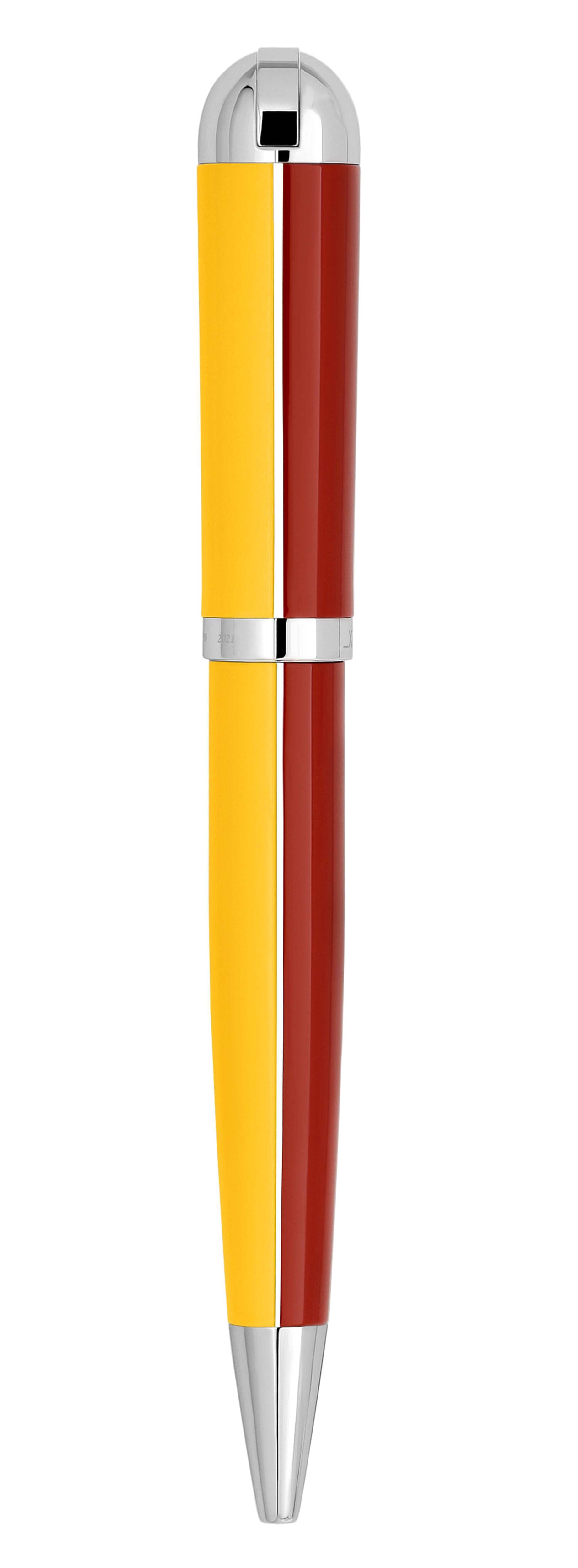 Xezo Xezo Visionary® Brass  Aluminum Enameled Ballpoint Pen - Aspen Gold / Red