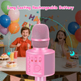 thumbnail image 4 of BONAOK  Wireless Karaoke Microphone, Portable Karaoke Machine with LED Lights, Bluetooth Microphone Singing Gift for Kids Adults, Q37 Pink, 4 of 13