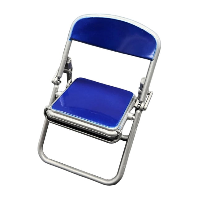 1:12 Silla de comedor plegable Accesorio de muñecas Escena de cosplay de cosplay Mini muebles adornados para una mesa de arena de la habitación de Azul