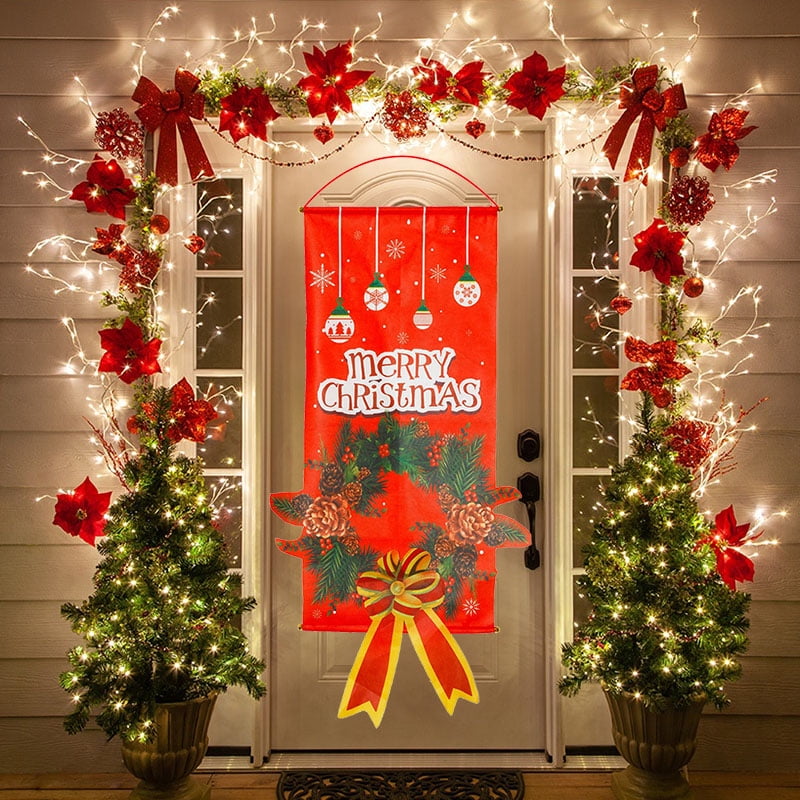Merry Christmas Porch Door Banner Hanging Ornament Christmas Decoration For Home Xmas Navidad Happy New Year 2022 Decor - Walmart.com