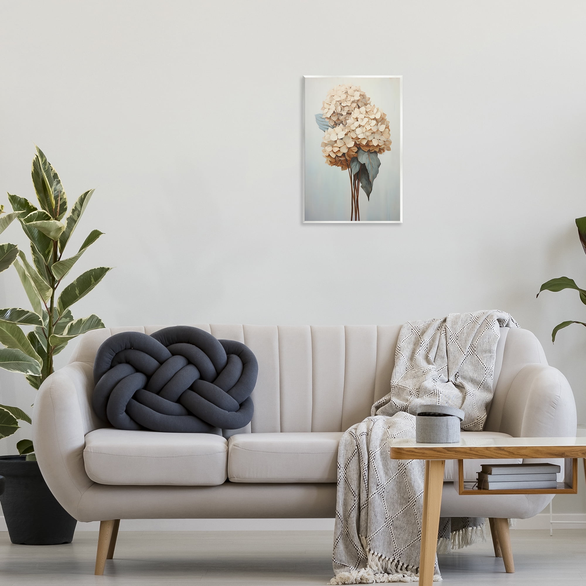 Stupell Industries Vintage Hydrangea Florets Plants & Flowers Painting Unframed Art Print Wall Art, 13 x 19
