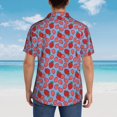 thumbnail image 4 of Sikiie Strawberries Print Men's Hawaiian Shirt, Summer Beach Button Pocket Short Sleeve T-Shirt,3X-Large, 4 of 7