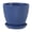 Dark Blue, variant on Embossed Plastic Plant Pots, Drainage Holes and Matching Saucers, Decorative Flower Planters for Indoor Outdoor Garden Patio Home Office Decor