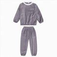 thumbnail image 4 of Gibobby Girls Winter Outfits Girls Warm Clothing Sets Long Sleeves Pullover Hoodie Sweatshirt Top Elastic Pants 2pcs Pant Sets(2-3 Years,Grey), 4 of 4