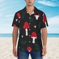thumbnail image 5 of Uemuo Amanita Mushroom Printed Regular Fit Short Sleeve Casual Hawaiian Shirt for Men,Aloha shirt,Tropical shirt,Floral print shirt,Vacation Beach shirt-Large, 5 of 9