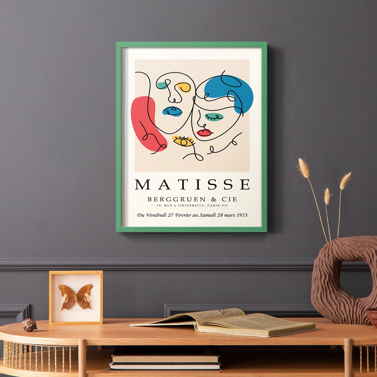 Matisse CCCXXVIII in Green Solid Wood 16 x 20 Framed Print