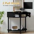 thumbnail image 4 of PHOYAL Fluted Half Moon Console Table with Drawers and Storage, Wooden Semi Circle End table with Shelf for Living Room, Half Round Side Table for Entryway Hallway, Black, 4 of 8