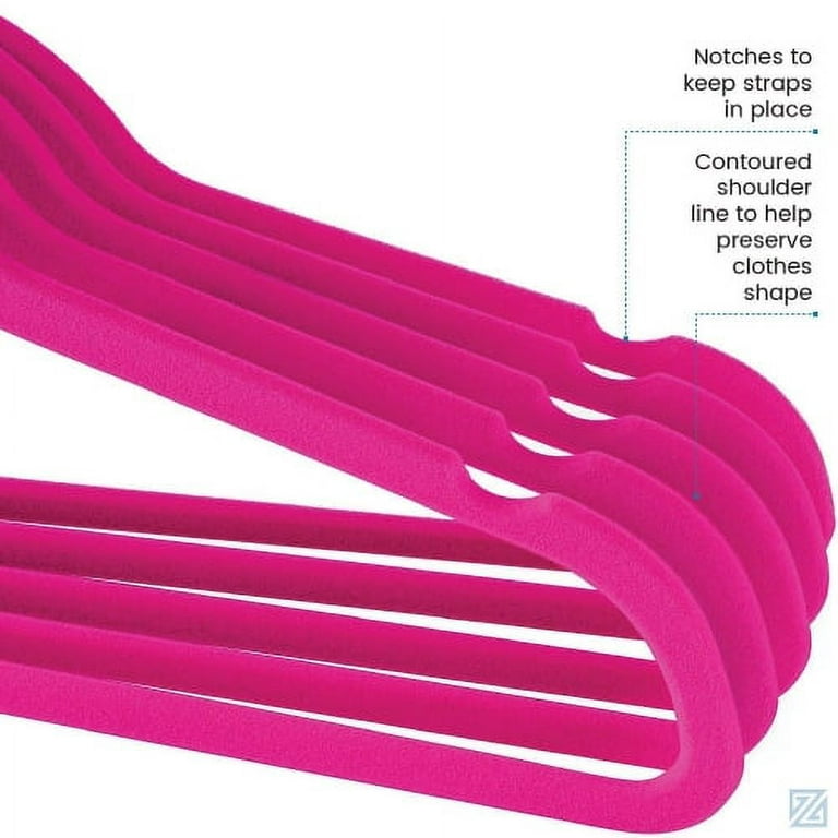 Zober Hangers Pink - Pink Velvet Non-Slip Infant Hangers - Set of 30