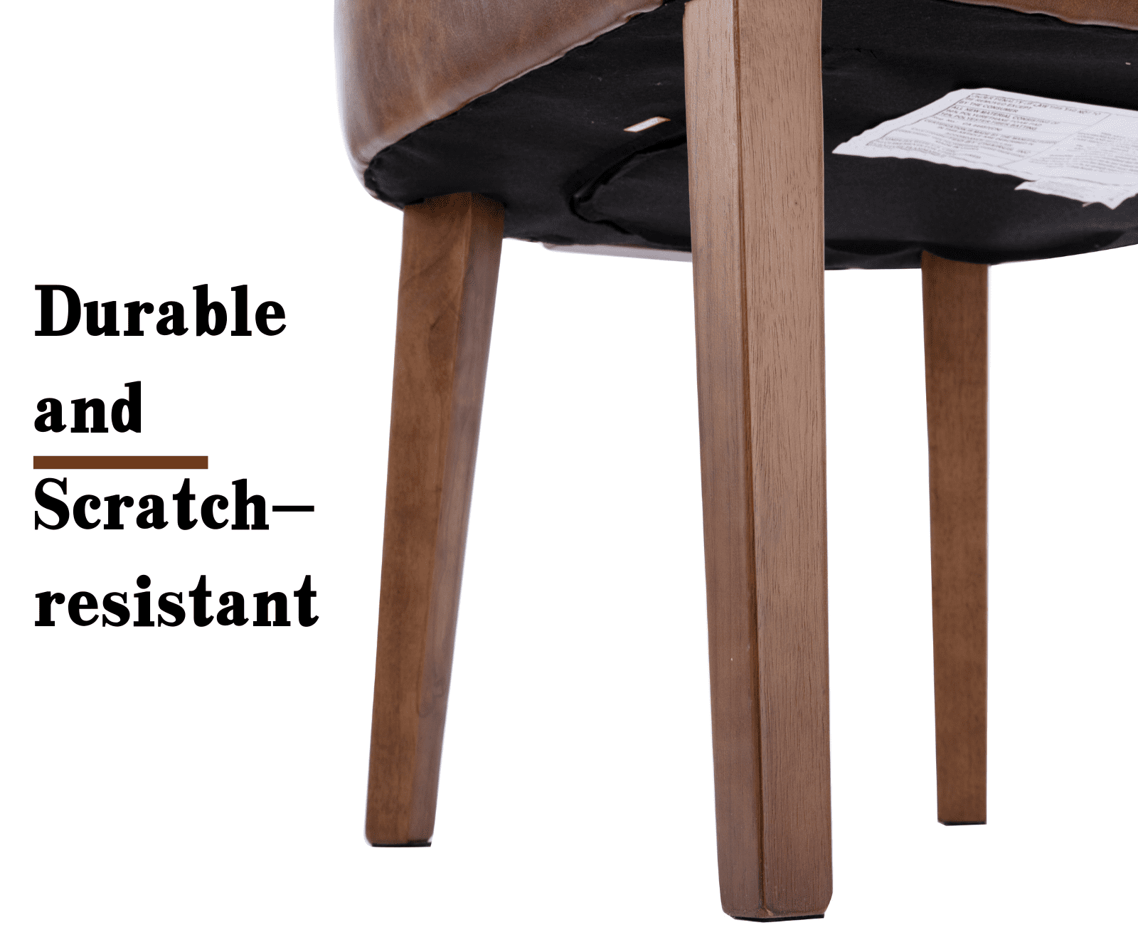 Guyou Dining Chairs Set of 6, Mid-Century Modern PU Upholstered Kitchen Chairs with Curved Backrest, Wooden Side Chairs for Dining Kitchen Living Room Bedroom, Brown