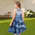 thumbnail image 7 of Abcomgle Girls Summer Dress Size 14-16 Casual Halter Neck Sleeveless Midi Dress Floral Print A-line Sundresses Holiday Swing Skirt 3-4 Years,Royal Blue, 7 of 7