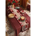thumbnail image 5 of Valentine's Day, Table Runner 72 Inches, Gnomes Love Plaid Farmhouse Brown Woodgrain Bed Runner Dresser Scarves Tabletop for Indoor Outdoor Parties/Ceremony/Banquet, 14" x 72", 5 of 8