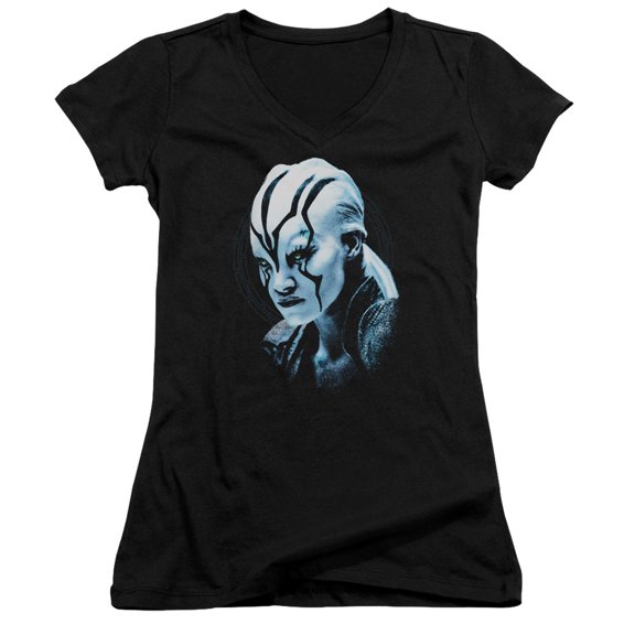 Star Trek Beyond Jaylah Burst Junior Women's V-Neck T-Shirt Black