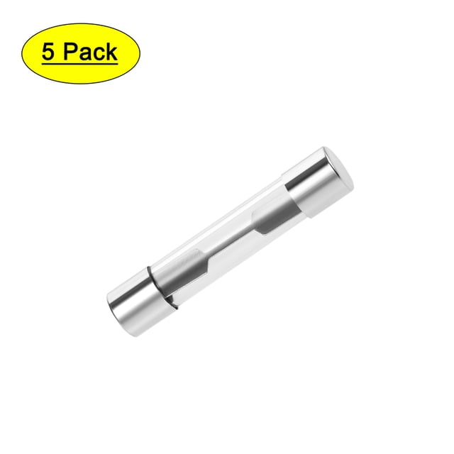 Uxcell 0.24'' x 1.26'' 15A 32V Fusibles de cartucho automotriz de reemplazo de vidrio tono plateado 5pcs