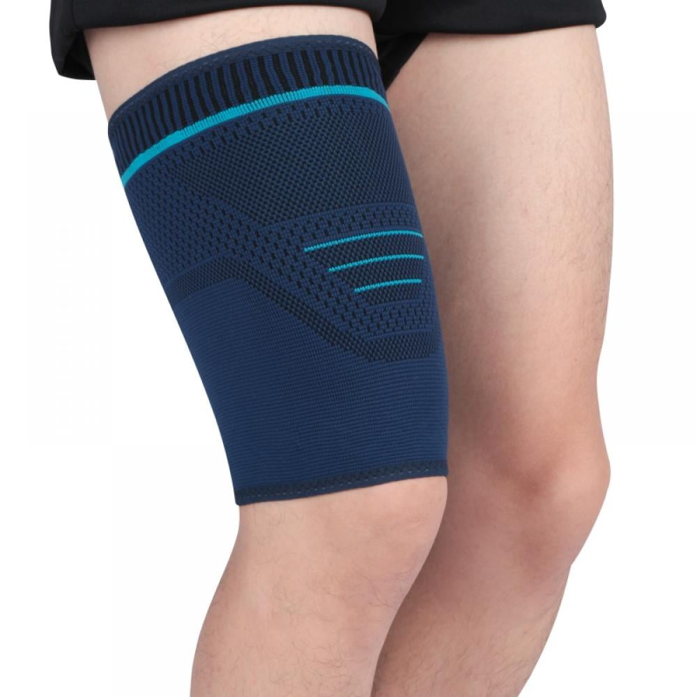  Thigh Compression Sleeves (Pair), Unisex, Hamstring Compression  Sleeve for Quad & Groin Pain Relief & Recovery, Thigh Brace & Wrap Great  for Running Sports & Injury, Upper Leg Sleeves Black L 