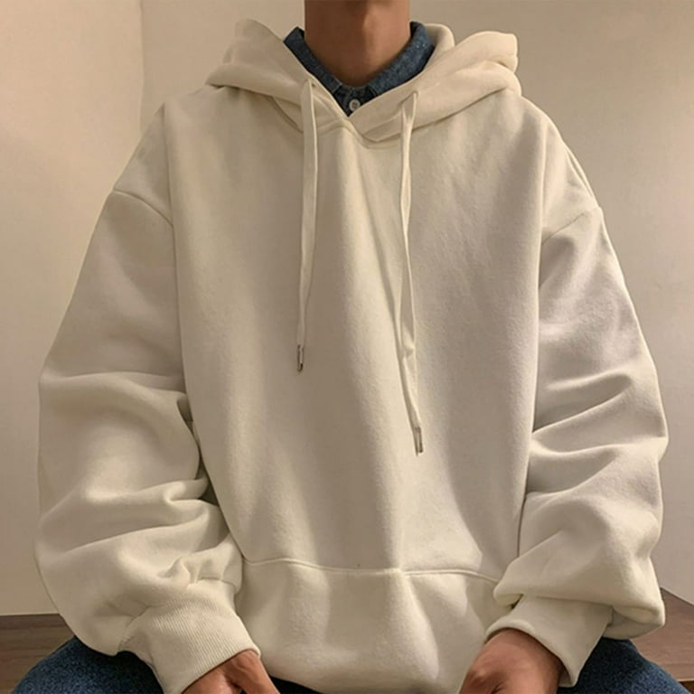 Lohuatrd Men Fall Winter Hoodie Drawstring Big Patch Pocket Lohuatrd Men Fall Winter Hoodie Drawstring Big Patch Pocket