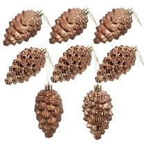 8pcs Christmas Pine Cone Ornaments Glitter Shatterproof Hanging Decorations for Xmas Tree Holiday Party Home Decor