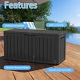 thumbnail image 3 of fazzn 80 Gallon Resin Deck Box Waterproof Outdoor Storage Box for Patio Furniture Pool Accessories Indoor Storage for Cushion Garden Tools (Black), 3 of 7