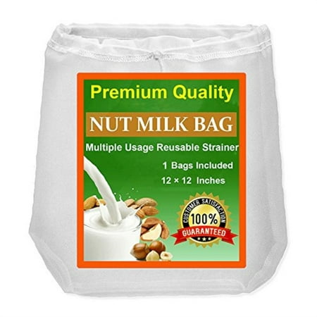 Nut Milk Bag, Upgraded Almond Milk Bag, One of the Best Food Strainer, No Harmful Chemical, Multiple Usage and Reusable with
