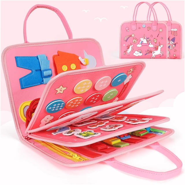 Montessori Busy Board SYHLN para niños de 1 a 4 años con 30 actividades