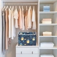 thumbnail image 4 of Yayeee Collapsible Storage Bin with Lid Fabric Closet Decorative Basket with Handles, Blue Fireflies Pattern, 4 of 7