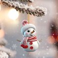 thumbnail image 5 of Colgante de muñeco de nieve navideño Árbol de Navidad Lindo muñeco de nieve navideño Colgante de coche Bolsa colgante Decorado Pingüino 2d oscilante para coche, 5 of 5