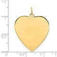 thumbnail image 3 of 14k Yellow Gold Solid Plain .035 Gauge Engravable Heart Disc Charm Pendant, 3 of 7
