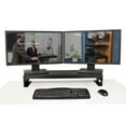 thumbnail image 4 of Rocelco 30" Premium Dual Monitor Stand with AC Power Supply & USB 2.0 Charging - Metal Laptop TV PC Riser Shelf with Keyboard Mouse Storage and Cable Management  (Black), 4 of 9