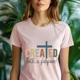 thumbnail image 5 of Created With A Purpose Christian T-Shirt | Cross Faith Graphic Tee, Natural, Size M, 5 of 6