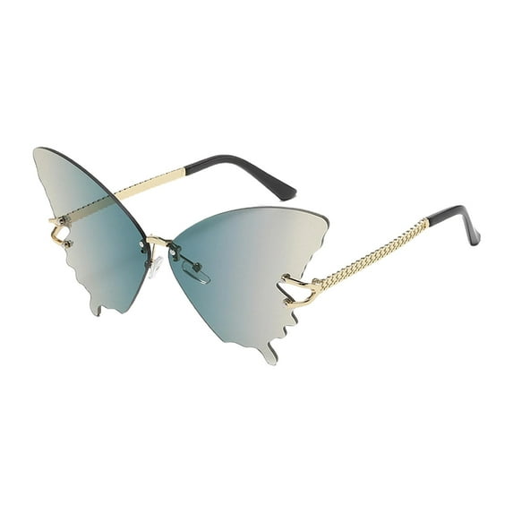 Rimless Butterfly Shape Sunglasses Hollow Fancy Dress Eyewear Halloween