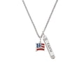 thumbnail image 2 of Delight Jewelry Silvertone Mini USA Flag Silvertone Believe Faith Prayer Hope Bar Charm Necklace, 23", 2 of 4