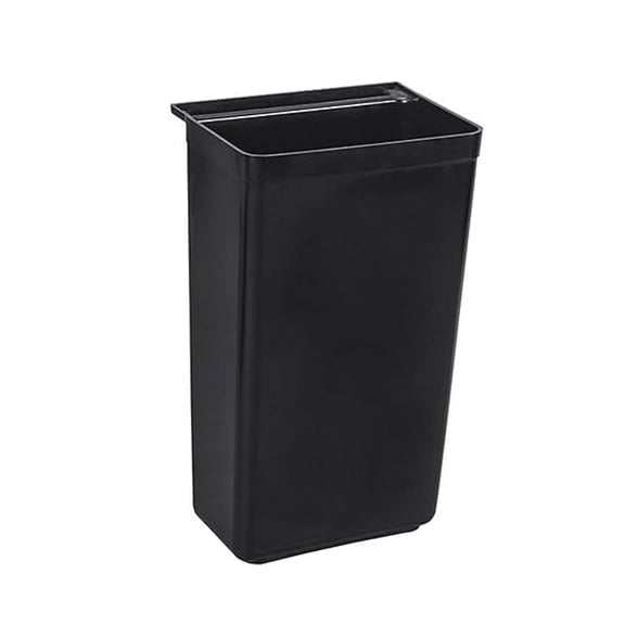 - Refuse Bin for Utility/Bussing Cart 13" x 9-1/14" x 22" Black Color- Wastebasket Trash Can Plastic Restaurant Tub Fits Rolling Utility Cart Attachable