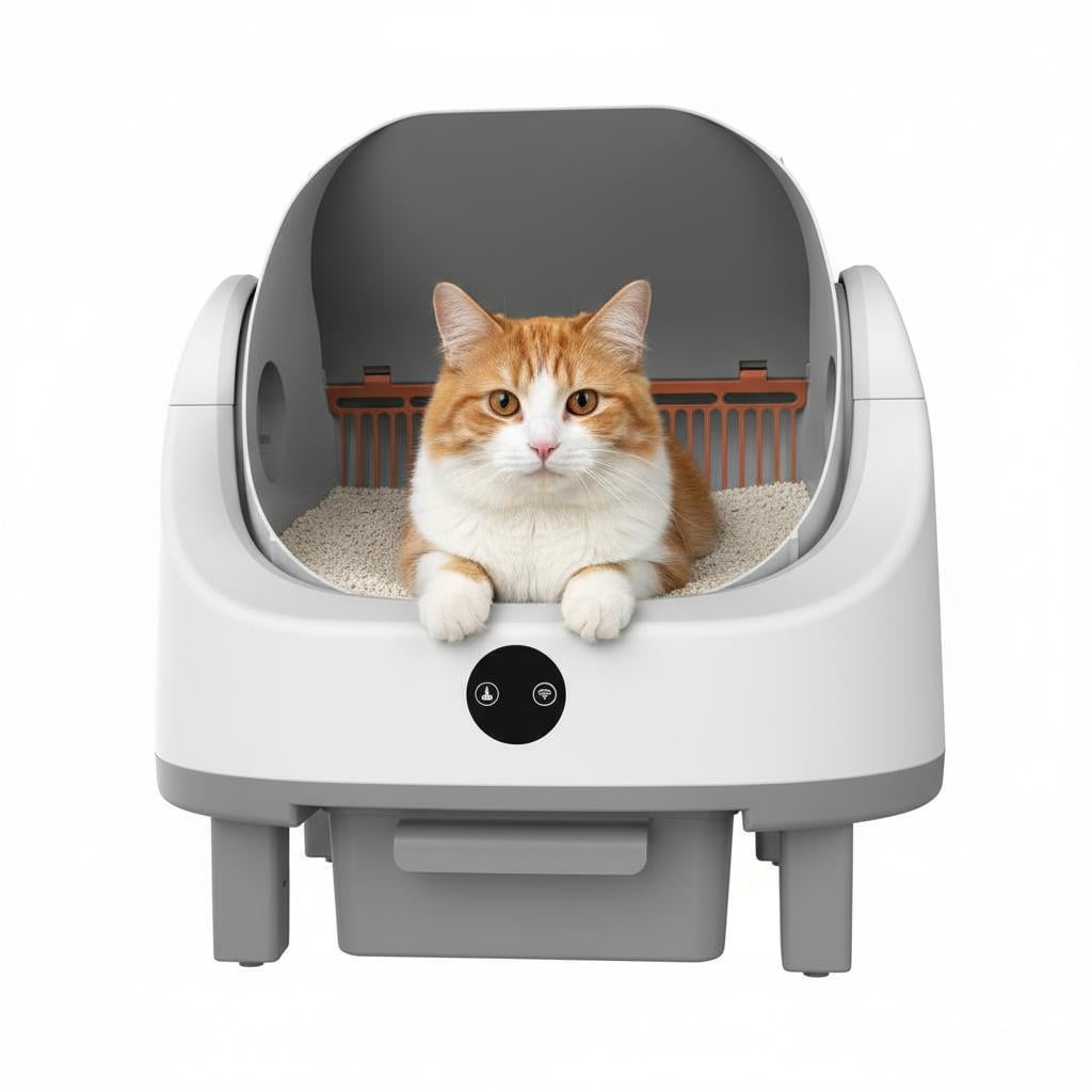 Self Cleaning Cat Litter Box, Automatic Litter Box for Multiple Cats, Large Smart Cat Toilet with Triple Safety Protection, App Control & Odor Control