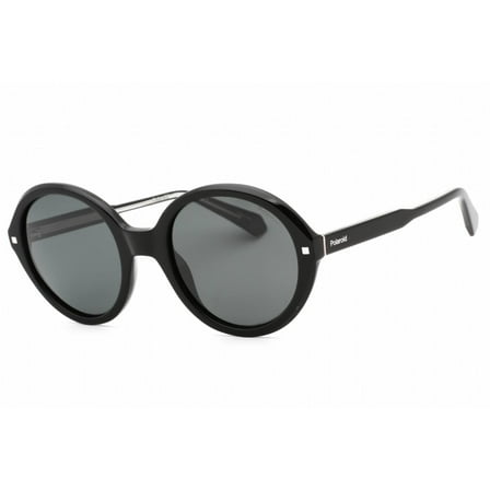 Polaroid Sunglasses Women's PLD 4114/S/X Oval Sunglasses, Black/Polarized Gray, 54mm,22mm
