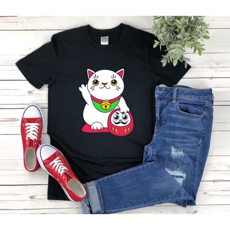 EverFind Maneki Neko Shirt, Daruma Doll Shirt, Maneki Neko Daruma, Daruma Shirt, Japanese Cat Shirt, Lucky Cat Shirt Christmas Gift Shirt, Sweater, Hoodie