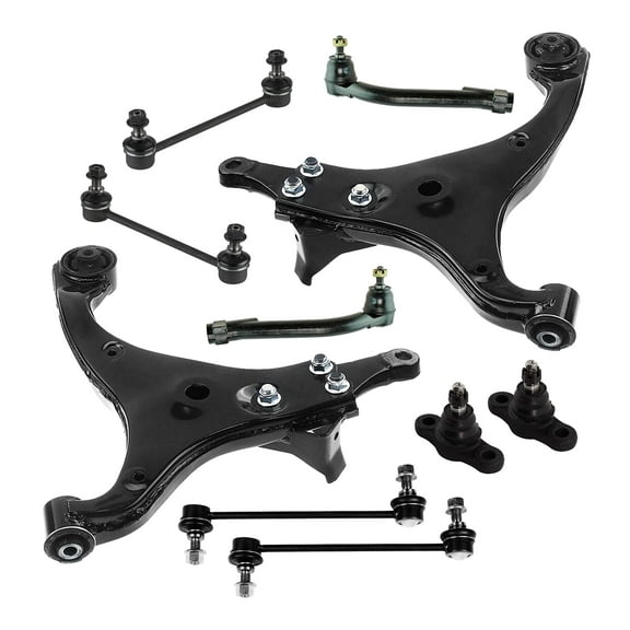 PartsW - 10 Pc Suspension Lower Control Arms   Lower Ball Joints, Outer Tie Rod Ends, Front & Rear Sway Bar End Links