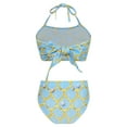 thumbnail image 2 of TiaoBug Girls 2 Pcs Mermaid Bikini Sets Shiny Halter Ruffles Crop Top with Triangle Brief Bathing Suit Tankini Light Blue 140, 2 of 5
