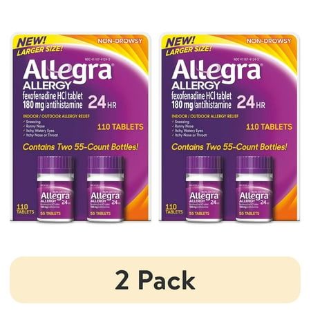 (2 pack) Allegra 24 Hour Allergy Relief 180mg (110 Count)