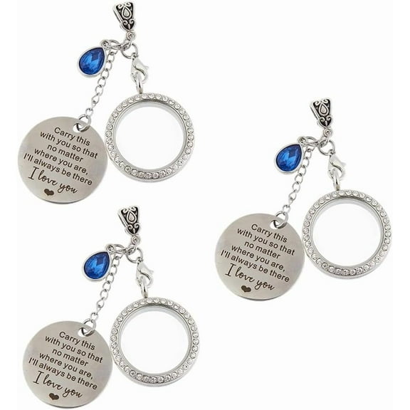 3Pcs Wedding Bouquet Locket Charm Rhinestone Photo Charm Memorial Bridal Bouquet Charm Personalized Alloy Pendant with Round Stainless Steel Charm for DIY Wedding Party Decorations